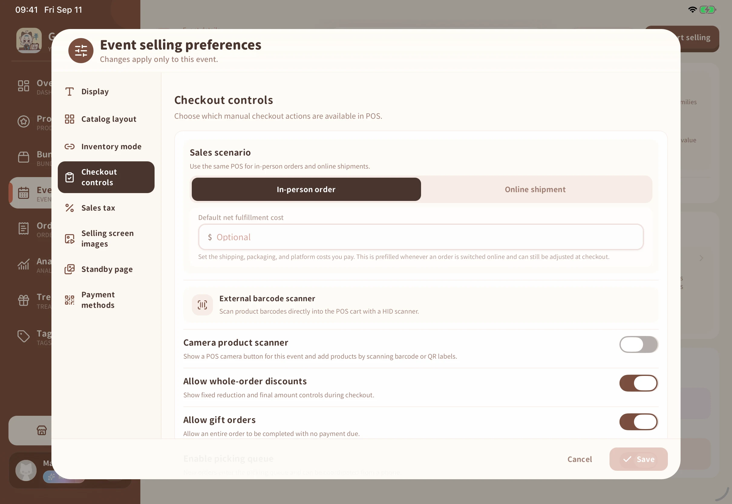 Set shipping defaults
