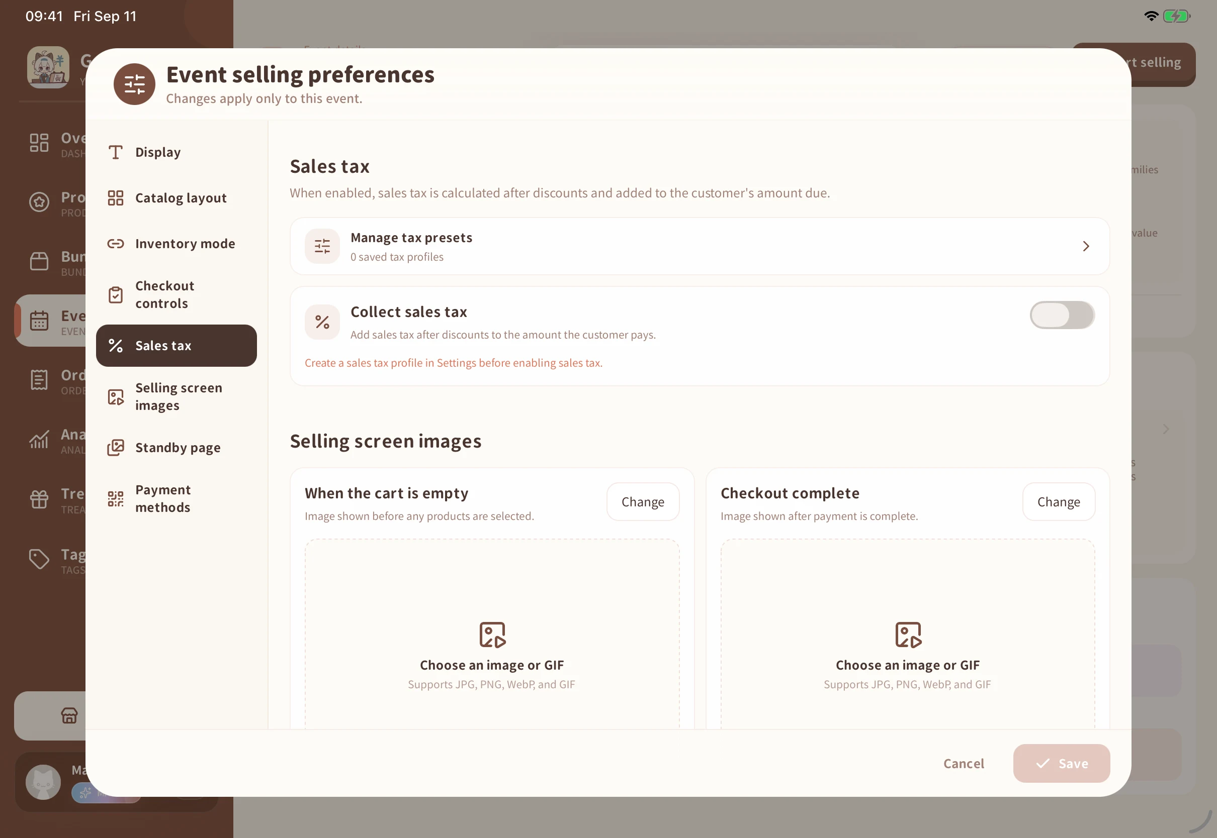 Create a tax preset