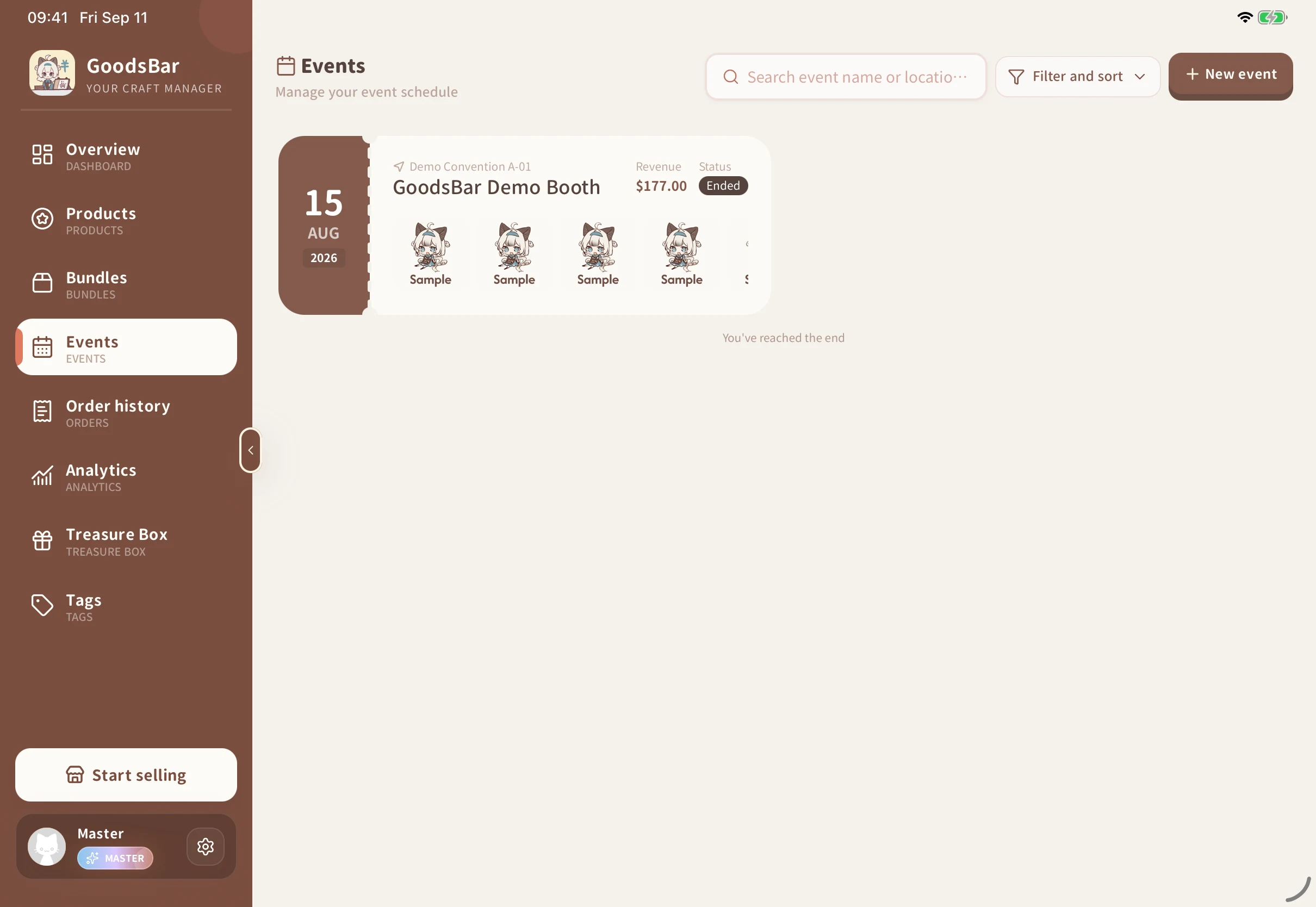 Browse events