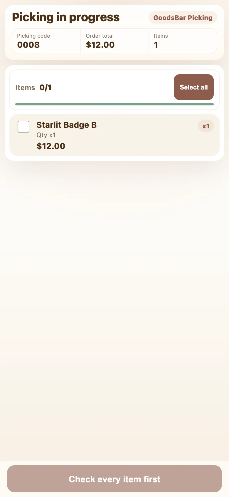 Receive a paid order