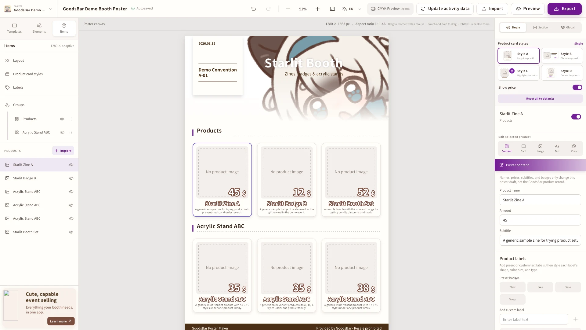 Edit display content