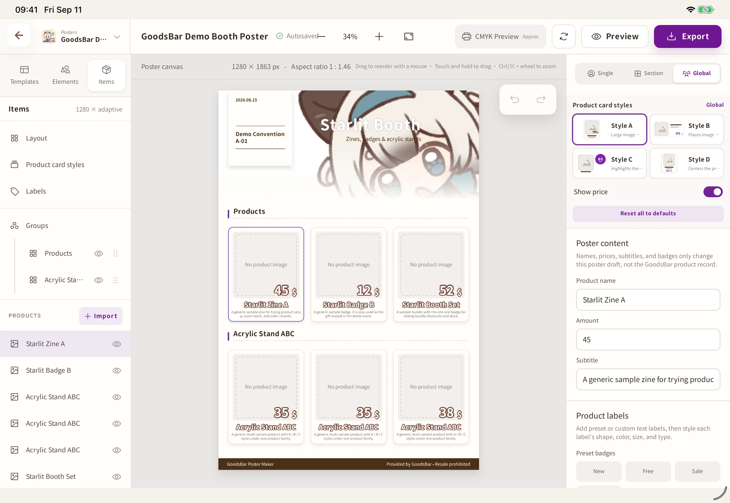 Inspect the iPad workspace