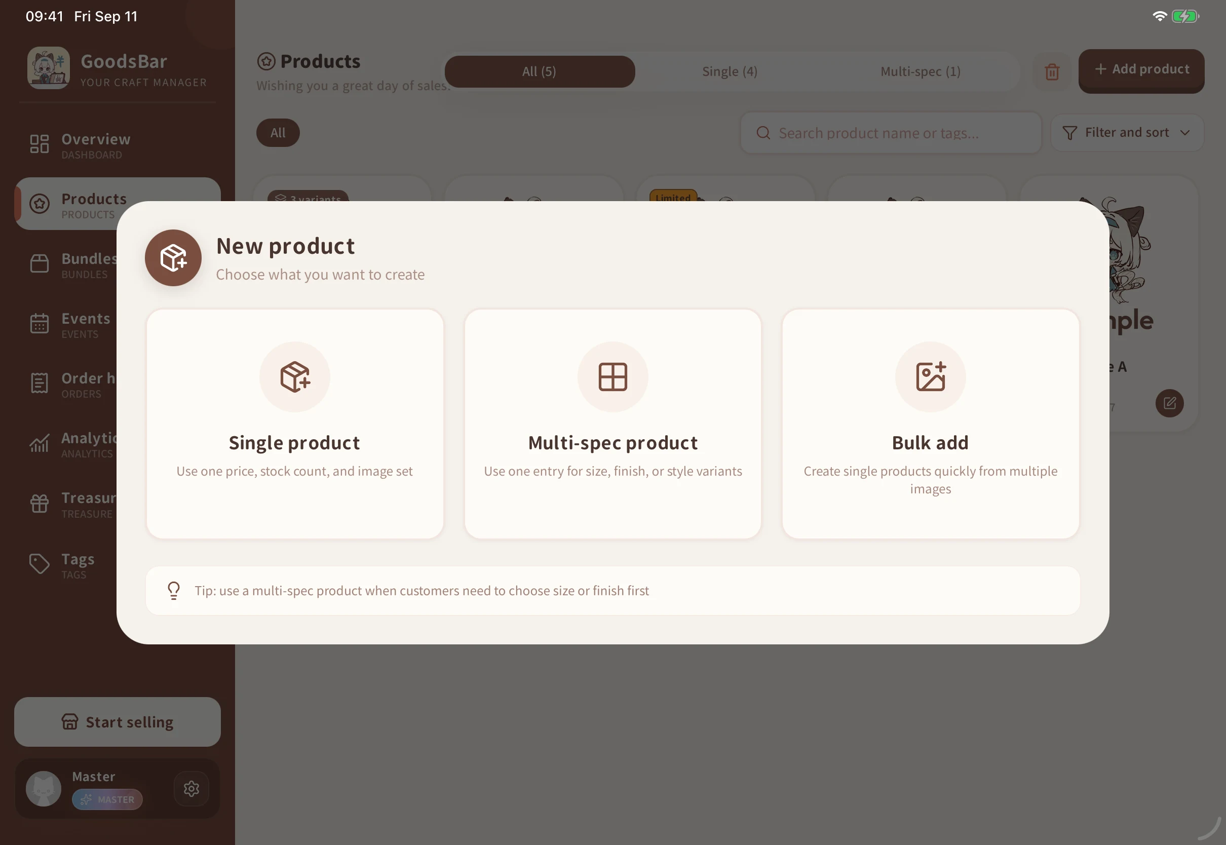 Choose standalone product