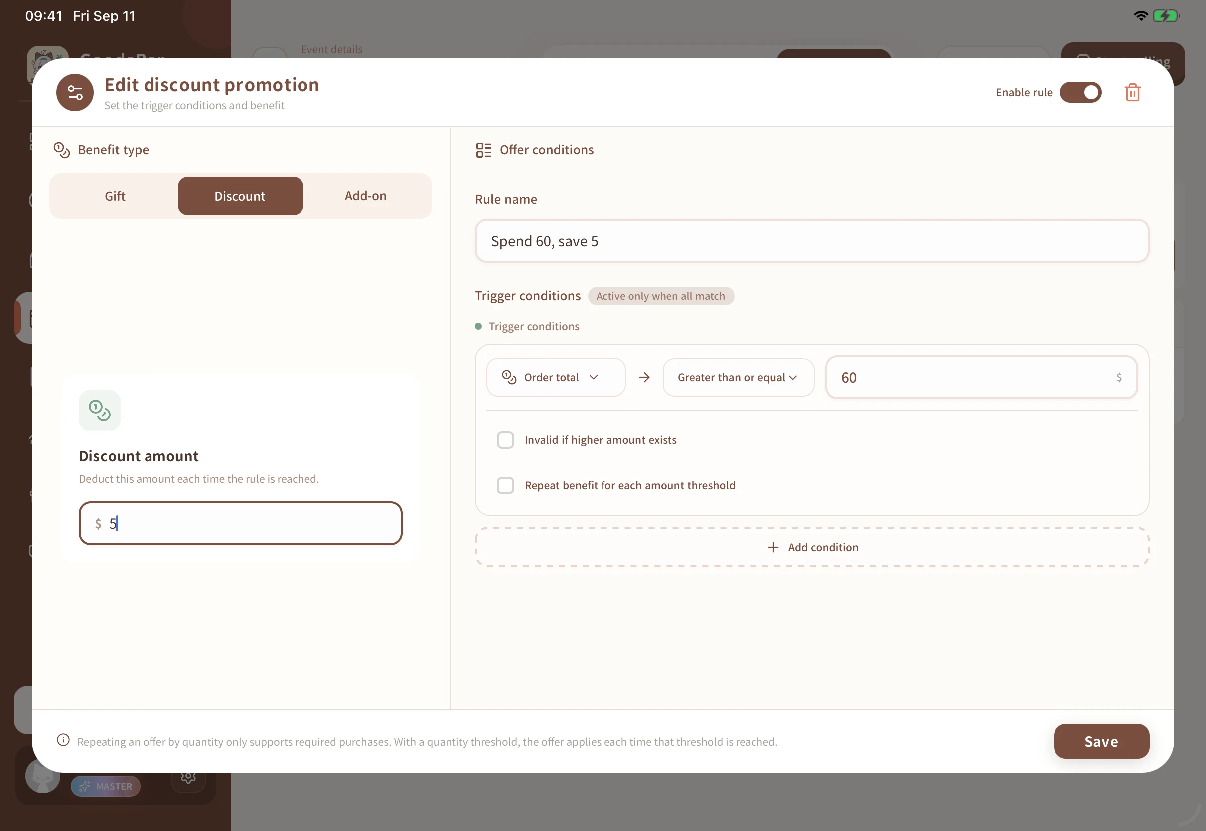 Configure a discount